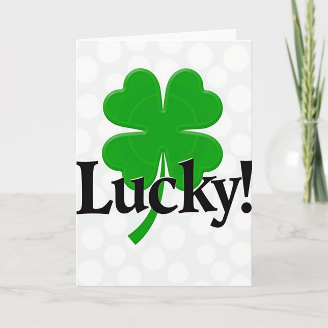 Lucky Clover Polka Dots Card (Front)