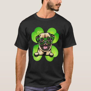 Lucky Clover Pug Funny St Patricks Day Costume T-Shirt