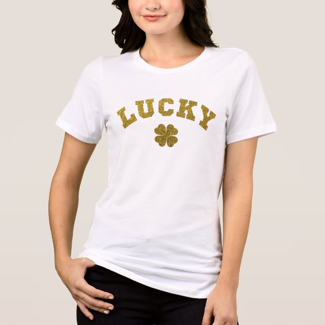 Lucky Clover Saint Patricks Tri-Blend Shirt (Front)