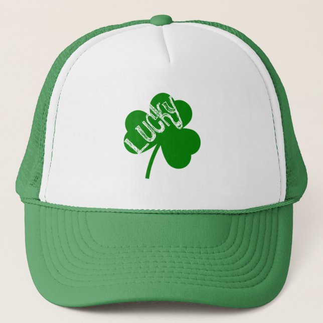 Lucky clover Saint Patrick's Trucker Hat (Front)