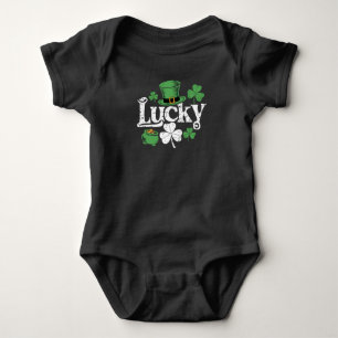 Lucky Clover St Patrick's Day Shamrock Vintage Baby Bodysuit
