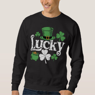 Lucky Clover St Patrick's Day Shamrock Vintage Sweatshirt