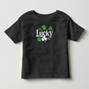 Lucky Clover St Patrick's Day Shamrock Vintage Toddler T-Shirt