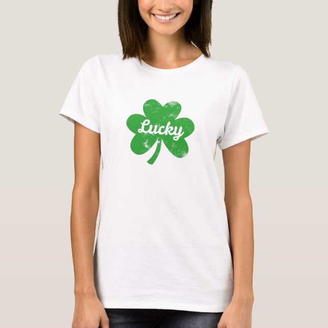 Lucky Clover St Patrick's Day T-Shirt (Front)