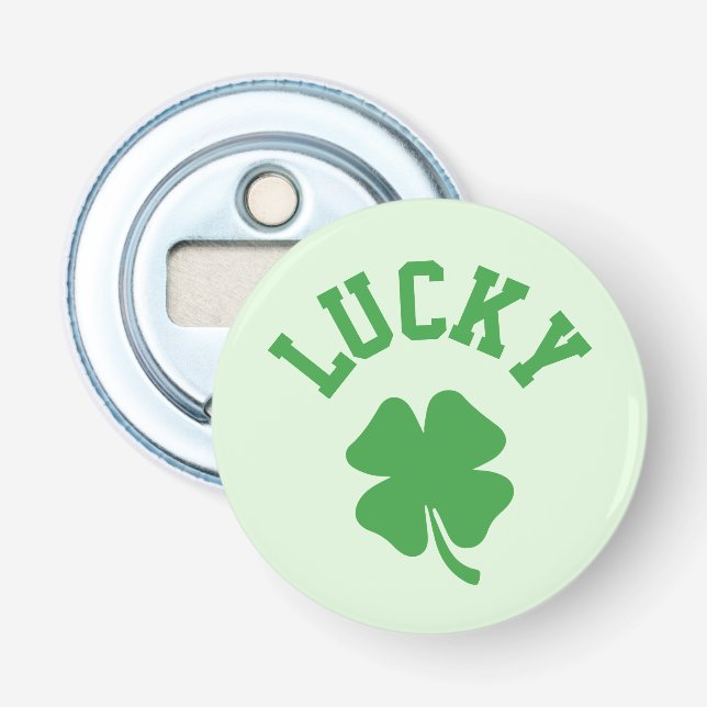 Lucky Clover St. Patrick's Shamrock Bottle Opener (Front)