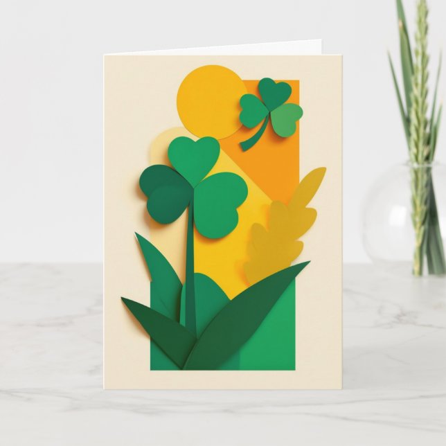 Lucky Clover Sunrise Card (Front)
