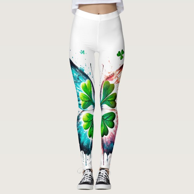 Lucky clover with butterfly leggings (Front)