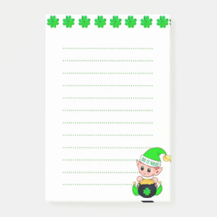 Lucky clovers & elf Lined Things To Do Post-it Notes