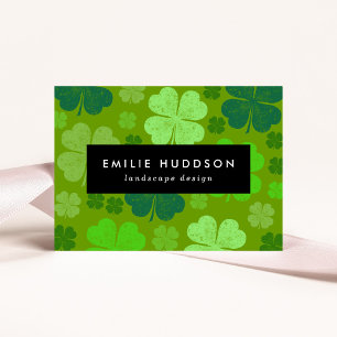 Lucky Clovers, Green, Landscape Designer, Gardener Business Card