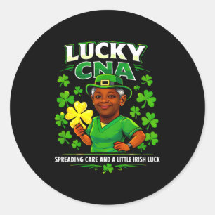 Lucky cna saint patricks day caregiver irish pride classic round sticker