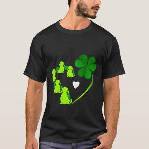 Lucky Cocker Spaniel Shamrock Heart Shape St Patri T-Shirt