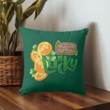 Lucky Coin Throw Pillow