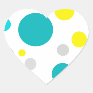 Lucky Colourful Bubbles Heart Sticker