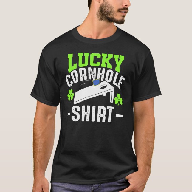 Lucky cornhole Cornhole Player T-Shirt (Front)