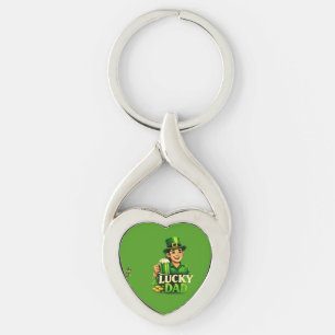 Lucky Dad – St. Patrick’s Day Clover Design Key Ring