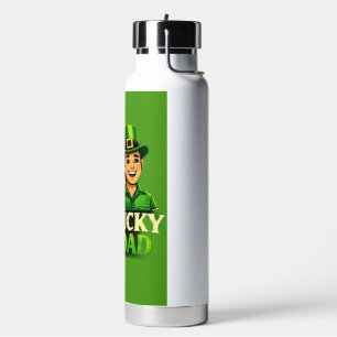 Lucky Dad – St. Patrick’s Day Clover Design Water Bottle