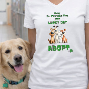 Lucky Day Adopt Rescue Dogs Cute St Patrick’s Day T-Shirt
