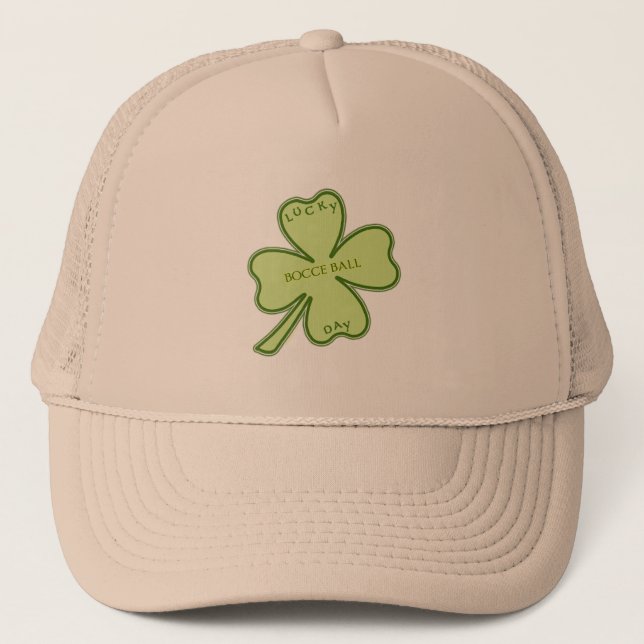 Lucky Day Bocce Ball Trucker Hat (Front)