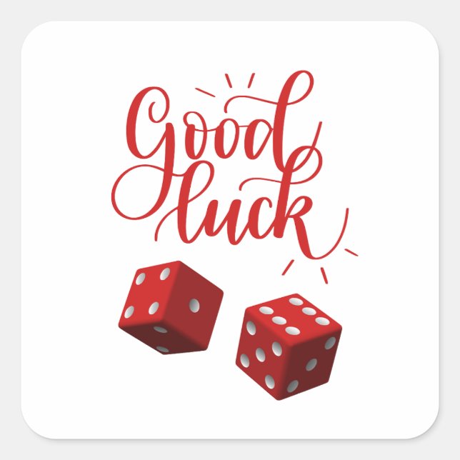 lucky day dices square sticker (Front)