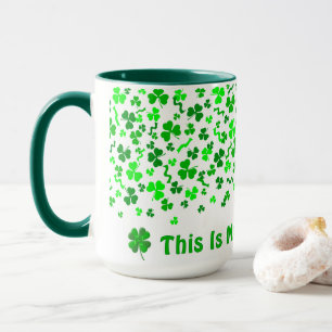Lucky Day Shamrocks Four Leaf Clover Personalized Mug