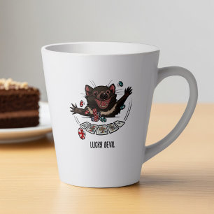 Lucky Devil Tasmanian Devil Art Poker Player Gift Latte Mug