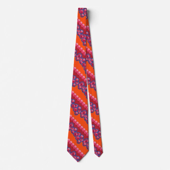 Lucky Dice - Pink and Orange Tie (Front)
