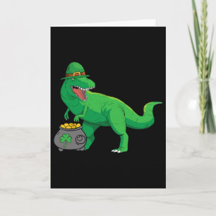 Lucky Dino-saur St Patricks Day Funny T-rex Irish  Card