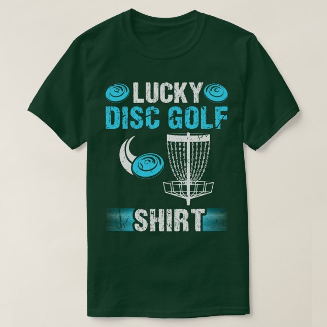 Lucky Disc Golf Basket Frisbee Golf T-Shirt (Design Front)