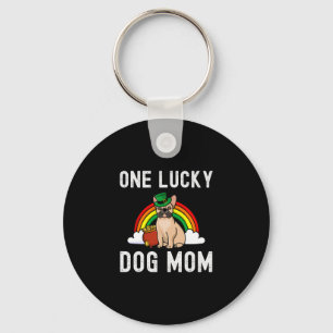 Lucky Dog Mum French Bulldog St Patrick's Day Rain Key Ring