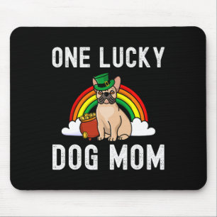 Lucky Dog Mum French Bulldog St Patrick's Day Rain Mouse Pad