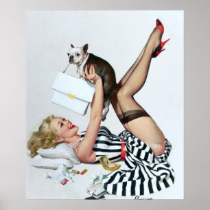 Lucky Dog Pin Up Poster