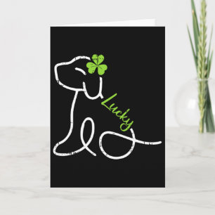 Lucky Dog St Patricks Day Cute Irish Puppy Shamroc Card