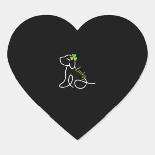 Lucky Dog St Patricks Day Cute Irish Puppy Shamroc Heart Sticker