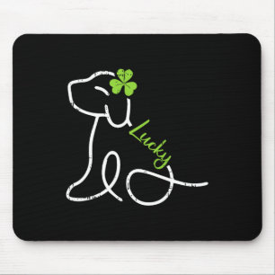 Lucky Dog St Patricks Day Cute Irish Puppy Shamroc Mouse Pad