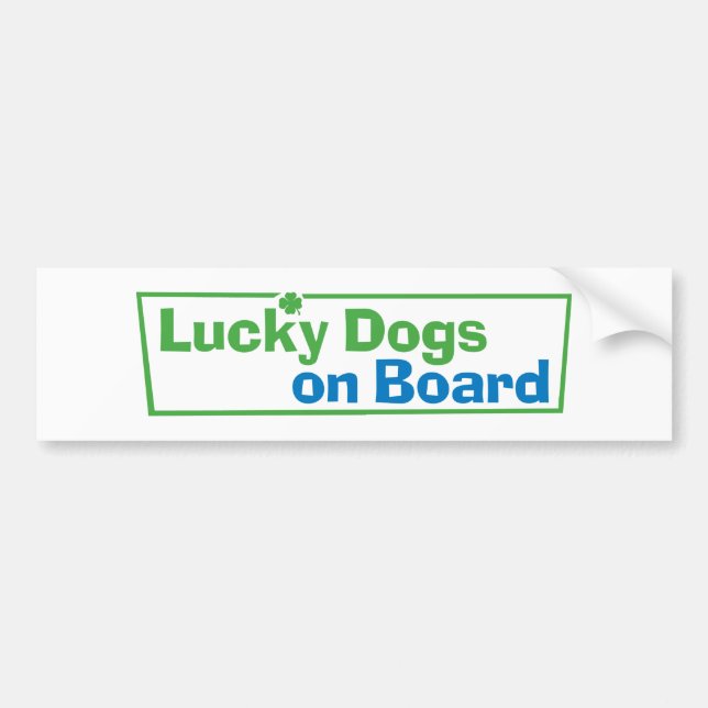 "Lucky Dogs On Board" Bumper Sticker (Front)