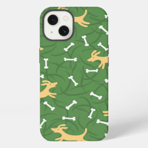 lucky dogs with bones background iPhone 13 case