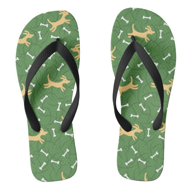 lucky dogs with bones background jandals (Footbed)
