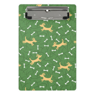 lucky dogs with bones background mini clipboard