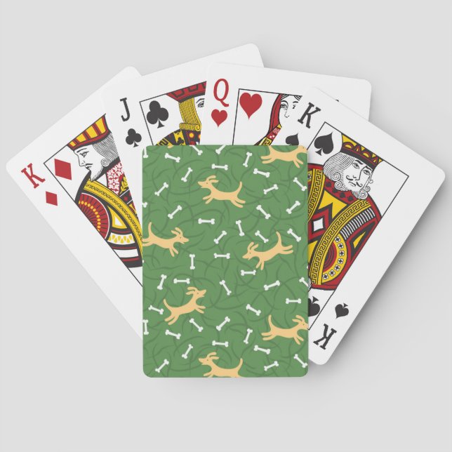 lucky dogs with bones background playing cards (Back)