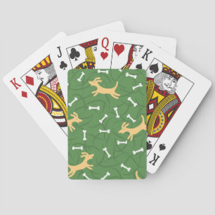 lucky dogs with bones background playing cards