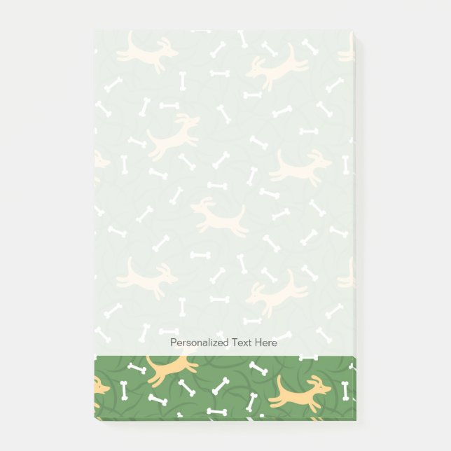 lucky dogs with bones background post-it notes (Front)