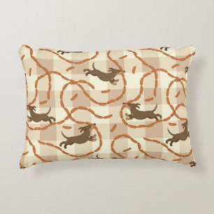 lucky dogs with sausages background decorative cushion