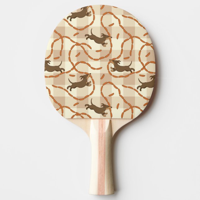 lucky dogs with sausages background ping pong paddle (Front)