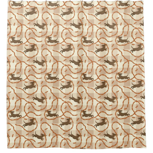 lucky dogs with sausages background shower curtain (Front)