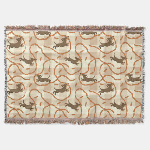 lucky dogs with sausages background throw blanket