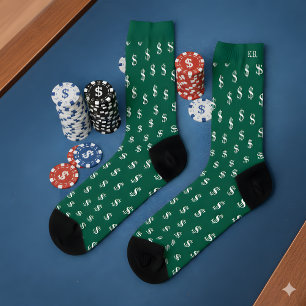 Lucky DollaPattern Socks with Monogram for Gamers
