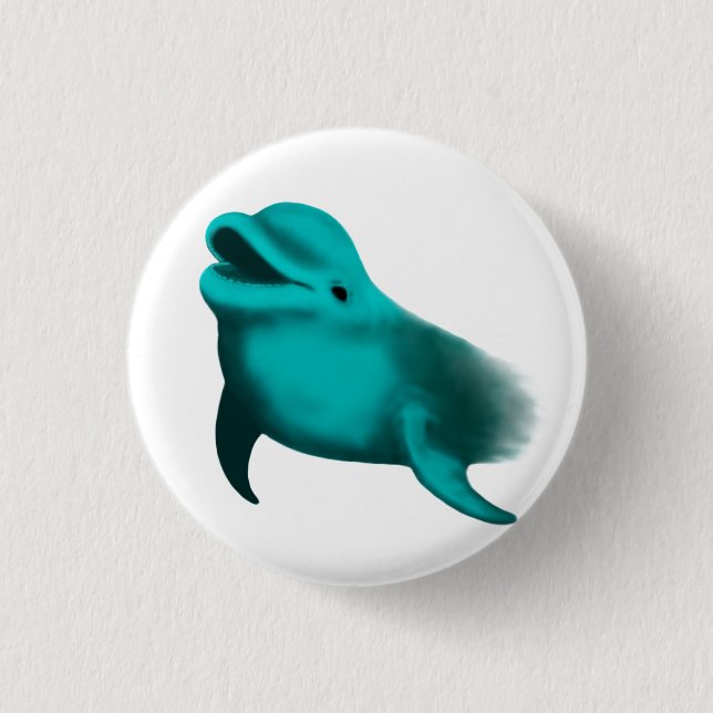 Lucky Dolphin 3 Cm Round Badge (Front)
