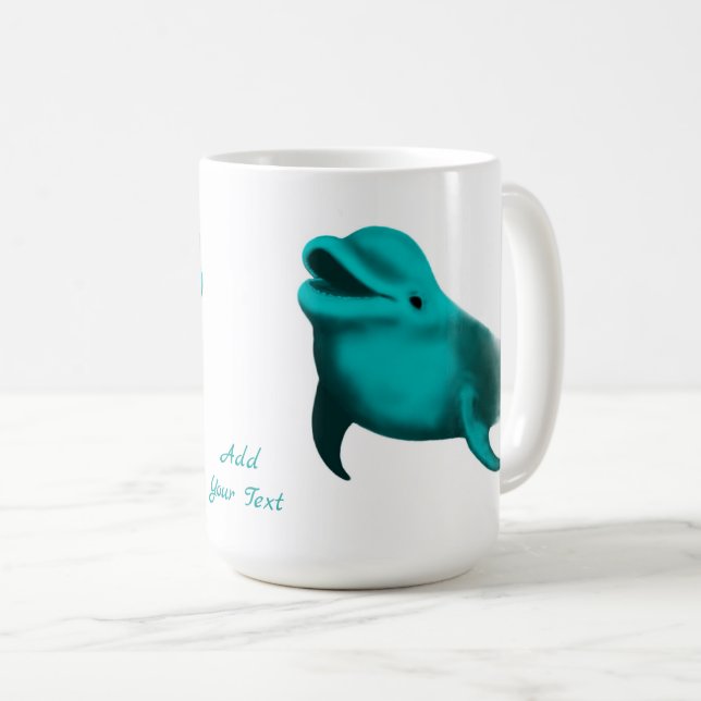 Lucky Dolphin - Add Your Text Coffee Mug (Front Right)