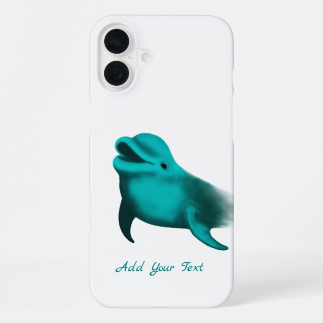 Lucky Dolphin - Add Your Text iPhone Case (Back)