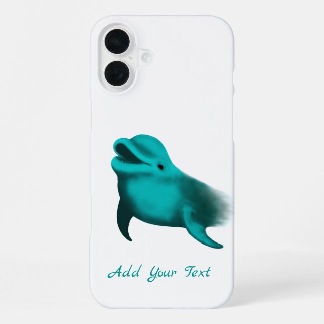 Lucky Dolphin - Add Your Text iPhone Case (Back)
